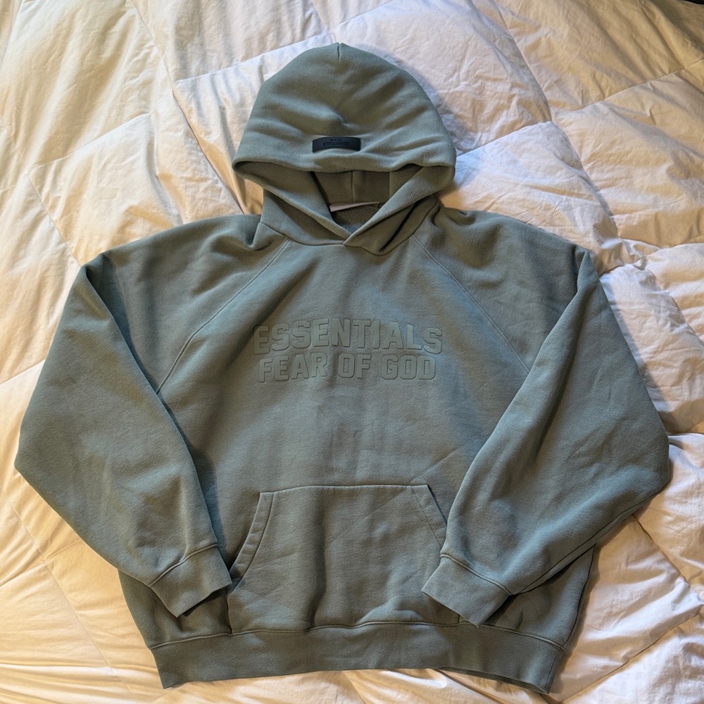 Fear of God Essentials Hoodie in Green Taupe Men’s Size Large
